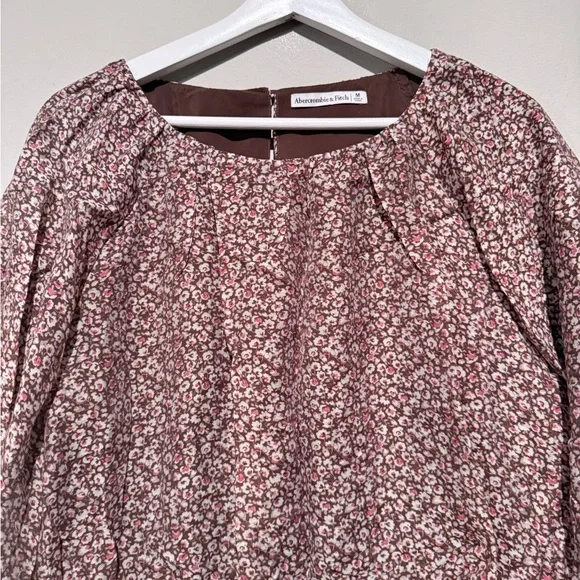 Abercrombie & Fitch floral crop top Peasant Boho Women M spring summer - Picture 3 of 9